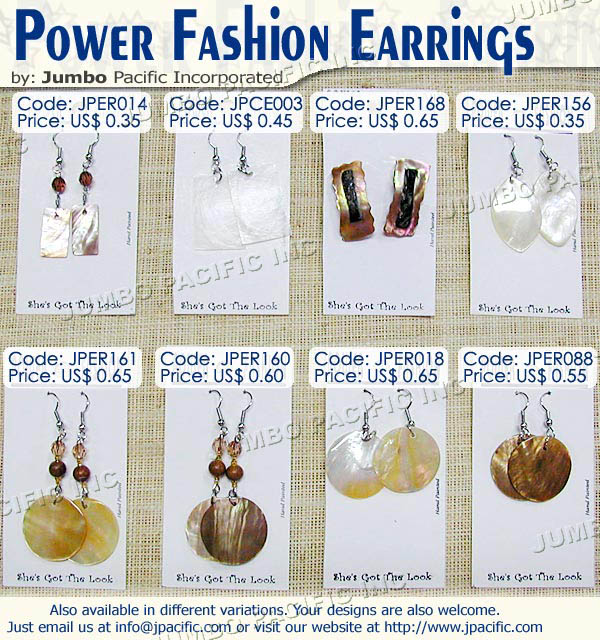 Power Fashion Earrings - JPER014, JPCE003, JPER168, JPER156, JPER161, JPER160, JPER018, JPER088 