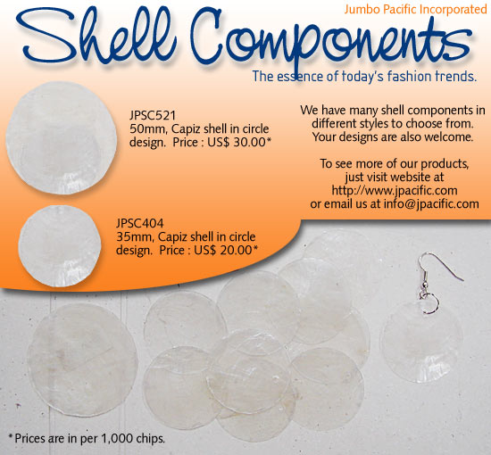 JPSC521, JPSC404 - Shell Components. We have many shell components in different styles to choose from your designs are also welcome. 