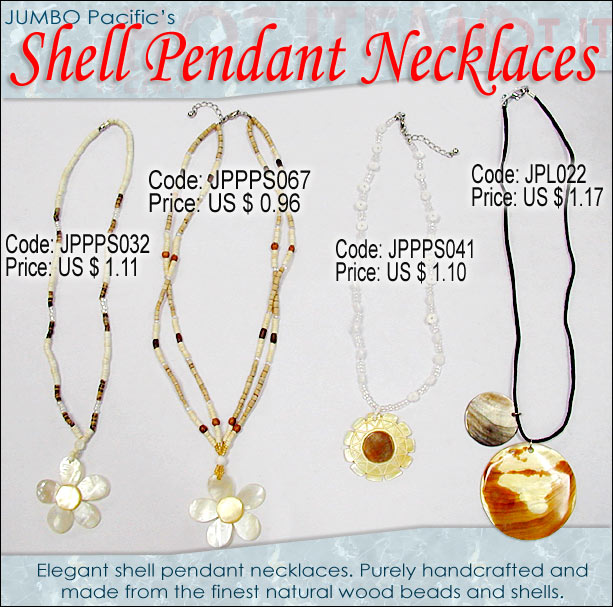 JPPPS032, JPPPS067, JPPPS041, JPL022 - Shell Pendant Necklaces
 