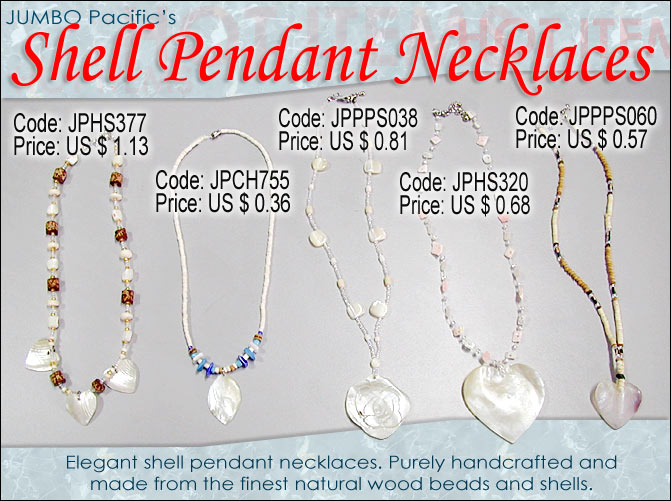 JPHS377, JPCH755, JPPPS038, JPHS320, JPPPS060 - Shell Pendant Necklaces 