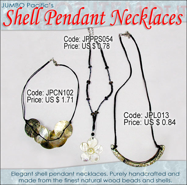 JPPPS054, JPCN102, JPL013 - Shell Pendant Necklaces 