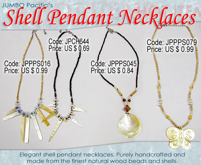 JPPPS016, JPCH644, JPPPS045, JPPPS079 - Shell Pendant Necklaces 