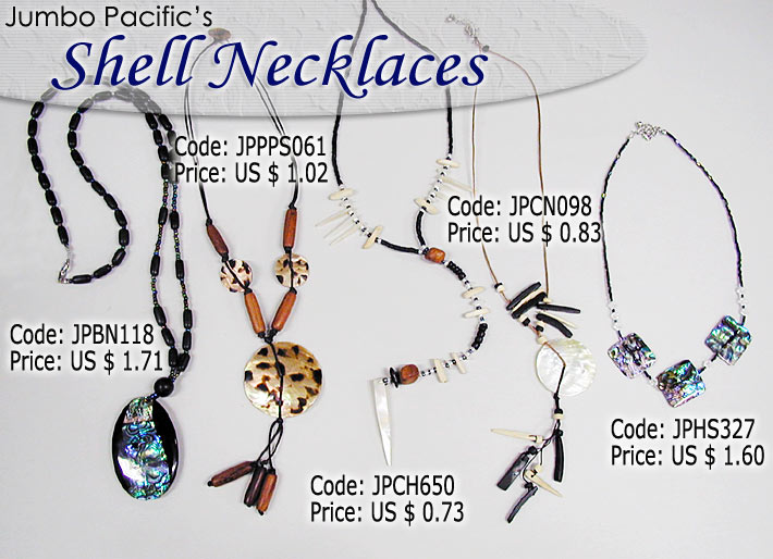 JPPPS061, JPBN118, JPCN098, JPCH650, JPHS327 - Shell Pendant Necklaces
 