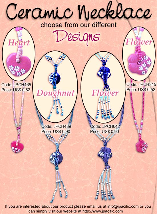 JPCH465, JPCH489, JPCH642, JPCH315 - Ceramic Necklaces 