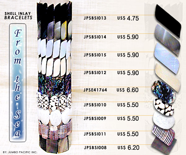 JPSBS1013, JPSBS1014, JPSBS1015, JPSBS1012, JPSE41764, JPSBS1010, JPSBS1009, JPSBS1011, JPSBS1008 - Shell Inlay Bracelets 