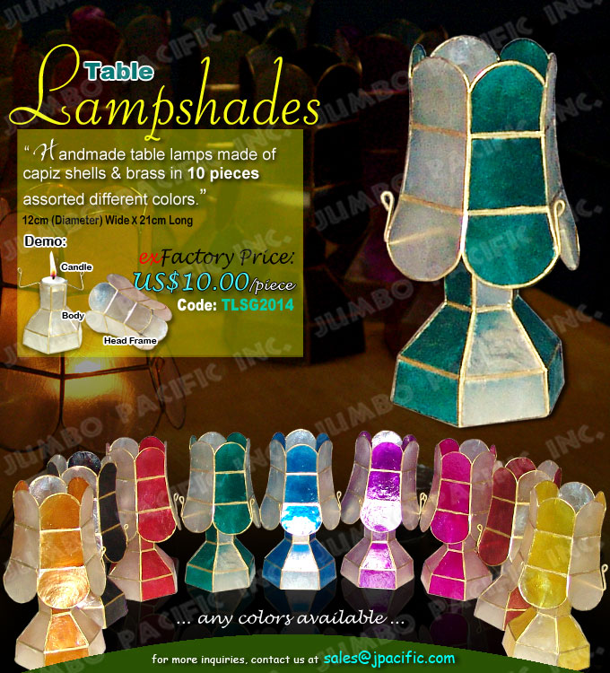 capiz table lamps, capiz lampshades, capiz lights, capiz decoration, capiz table decoration, Table lampshades made of capiz shells in yellow capiz chips color perfect for your home decoration.